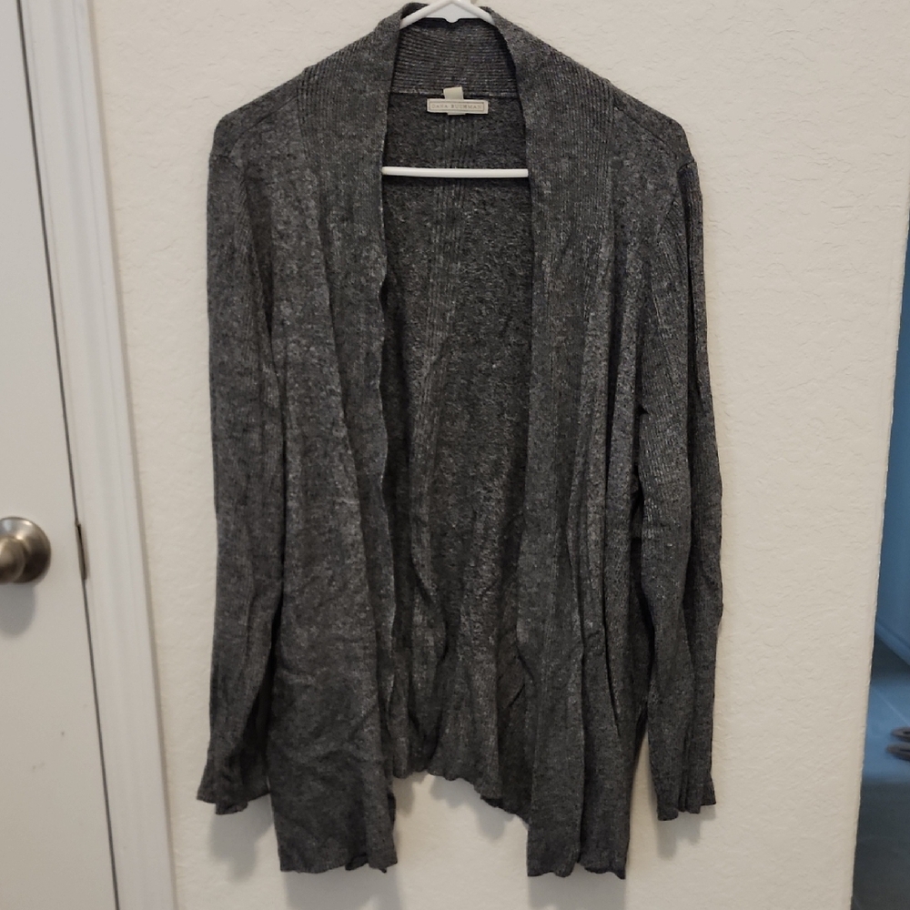 Dana Buchman Charcoal Open-Front Cardigan